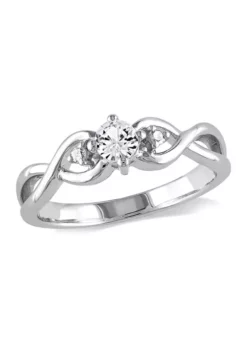 New 🎉 Lab Created 1/3 CT TGW Created White Sapphire and Diamond Infinity Ring in Sterling Silver by Belk & Co. 💯 -DealsBelk & Co. Store Belk 20725