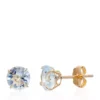 Top 10 👏 1.4 ct. t.w. Aquamarine Stud Earrings in 10K Yellow Gold by Belk & Co. 👏