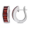 Best Pirce 🎁 5.18 ct. t.g.w. Garnet Hoop Earrings in Sterling Silver by Belk & Co. ✨