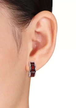 Best Pirce 🎁 5.18 ct. t.g.w. Garnet Hoop Earrings in Sterling Silver by Belk & Co. ✨ -DealsBelk & Co. Store Belk 20760