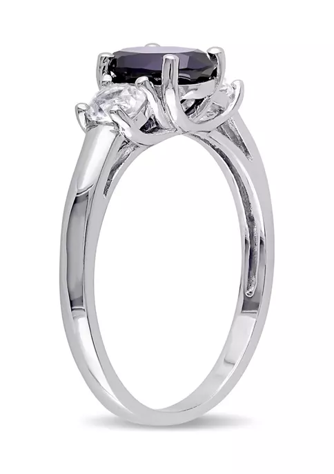 Buy ๐ Lab Created Oval Cut Created Blue and Created White Sapphire 3-Stone Ring in Sterling Silver by Belk & Co. โ 3 Buy ๐ Lab Created Oval Cut Created Blue and Created White Sapphire 3-Stone Ring in Sterling Silver by Belk & Co. โ - Image 3