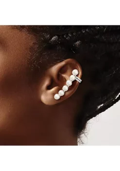 Best reviews of ✔️ Sterling Silver Rhodium-plated 5-6mm Freshwater Cultured Pearl Ear Climber/Cuff Earrings by Belk & Co. 🥰 -DealsBelk & Co. Store Belk 20777