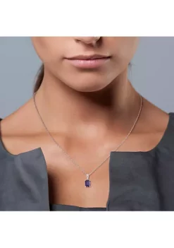 Top 10 🥰 1.59 ct. t.g.w. Created Blue Sapphire Solitaire Pendant with Chain in Sterling Silver by Belk & Co. 🛒 -DealsBelk & Co. Store Belk 20789
