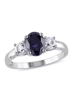 Buy ๐ Lab Created Oval Cut Created Blue and Created White Sapphire 3-Stone Ring in Sterling Silver by Belk & Co. โ 9 Buy ๐ Lab Created Oval Cut Created Blue and Created White Sapphire 3-Stone Ring in Sterling Silver by Belk & Co. โ -DealsBelk & Co. Store Belk 2079