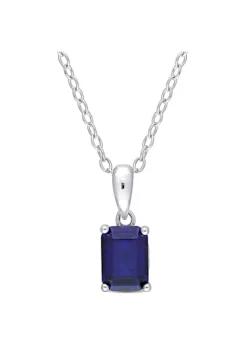 Top 10 🥰 1.59 ct. t.g.w. Created Blue Sapphire Solitaire Pendant with Chain in Sterling Silver by Belk & Co. 🛒 -DealsBelk & Co. Store Belk 20790