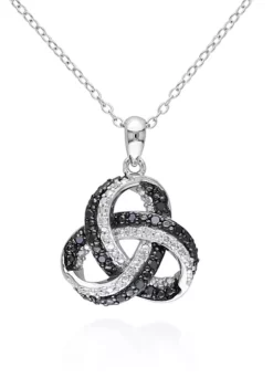 Cheapest 🤩 Black and White Diamond Twist Pendant in Sterling Silver by Belk & Co. 🔔 -DealsBelk & Co. Store Belk 20817