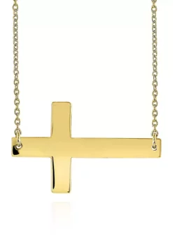 Best deal ✔️ 10k Yellow Gold Sideways Cross Necklace by Belk & Co. 🤩