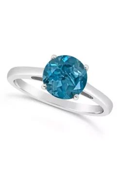 Wholesale 💯 Sterling Silver 8mm Round London Blue Topaz Solitaire Ring by Belk & Co. 🔔 -DealsBelk & Co. Store Belk 20827