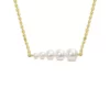 Flash Sale 🔔 Freshwater Cultured Pearl Graduated Bar necklace in 18k Yellow Gold Plated Sterling Silver by Belk & Co. 🧨