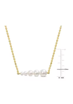 Flash Sale 🔔 Freshwater Cultured Pearl Graduated Bar necklace in 18k Yellow Gold Plated Sterling Silver by Belk & Co. 🧨 -DealsBelk & Co. Store Belk 20830