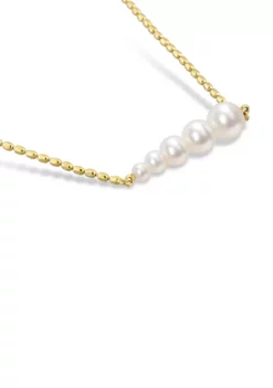 Flash Sale 🔔 Freshwater Cultured Pearl Graduated Bar necklace in 18k Yellow Gold Plated Sterling Silver by Belk & Co. 🧨 -DealsBelk & Co. Store Belk 20831