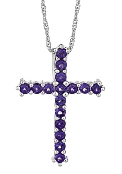 Cheapest 👍 Sterling Silver Amethyst Cross Pendant Necklace by Belk & Co. ⭐ -DealsBelk & Co. Store Belk 20841