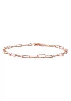 Cheapest 😉 3MM Fancy Paperclip Chain Bracelet in 18k Rose Gold Plated Sterling Silver, 9" by Belk & Co. 😍 -DealsBelk & Co. Store Belk 20857