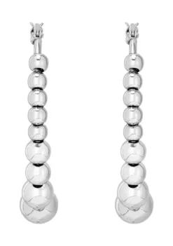 Cheap 🌟 Beaded Oval Hoop Earrings in Sterling Silver by Belk & Co. 🧨 -DealsBelk & Co. Store Belk 2087