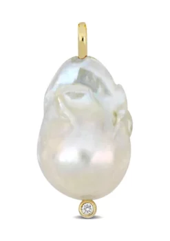 Brand new 🎉 14.5-15mm Freshwater Cultured Pearl and Diamond Accent Pendant in 14k Yellow Gold by Belk & Co. ❤️ -DealsBelk & Co. Store Belk 20891