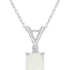 Best reviews of 😉 14K Gold 7x5 Emerald Cut Opal Diamond Accent Pendant by Belk & Co. 🥰