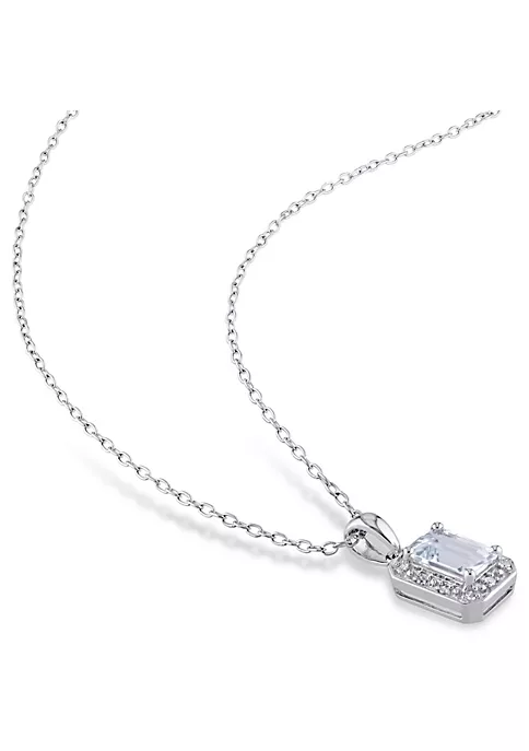 New ๐ 2-Piece Set of 2 ct. t.g.w. Aquamarine and 1/8 ct. t.w. Diamond Earrings and Pendant with Chain in Sterling Silver by Belk & Co. โ๏ธ 4 New ๐ 2-Piece Set of 2 ct. t.g.w. Aquamarine and 1/8 ct. t.w. Diamond Earrings and Pendant with Chain in Sterling Silver by Belk & Co. โ๏ธ - Image 4