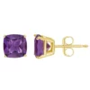 Best Pirce 🛒 14K Yellow Gold 6mm Cushion Amethyst Stud Earrings by Belk & Co. 👏