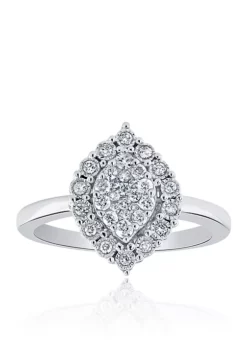 Budget 💯 0.34 ct. t.w. Marquise Diamond Ring in 10K White Gold by Belk & Co. 🔥