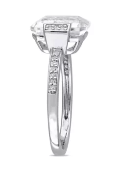 Cheapest ❤️ 4 CT TGW Asscher Cut White Topaz and 1/10 CT TW Diamond Halo Engagement Ring in Sterling Silver by Belk & Co. 🎉 8 Cheapest ❤️ 4 CT TGW Asscher Cut White Topaz and 1/10 CT TW Diamond Halo Engagement Ring in Sterling Silver by Belk & Co. 🎉 -DealsBelk & Co. Store Belk 20965