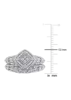 Discount 🔥 1/5 CT TW Diamond Vintage Bridal Set in Sterling Silver by Belk & Co. 🔥 9 Discount 🔥 1/5 CT TW Diamond Vintage Bridal Set in Sterling Silver by Belk & Co. 🔥 -DealsBelk & Co. Store Belk 2097