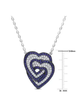 Deals 🔔 Lab Created 1.45 ct. t.g.w. Created White and Blue Sapphire Interlocking Hearts Pendant with Chain in Sterling Silver by Belk & Co. 😍 -DealsBelk & Co. Store Belk 20971