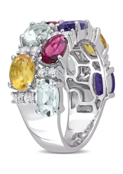 Deals 👏 5 ct. t.w. Multi Gemstone Cluster Ring in Sterling Silver by Belk & Co. ❤️ -DealsBelk & Co. Store Belk 20978