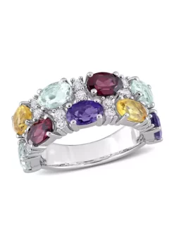 Deals 👏 5 ct. t.w. Multi Gemstone Cluster Ring in Sterling Silver by Belk & Co. ❤️ -DealsBelk & Co. Store Belk 20982