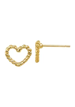 Cheapest 🛒 14K Yellow Gold Heart Post Earrings by Belk & Co. ❤️