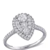 Promo 😍 1 ct. t.w. Diamond Composite Pear Shape Halo Engagement Ring in 10k White Gold by Belk & Co. 💯