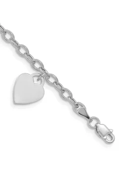 Best deal 🛒 14K White Gold Dangle Heart Bracelet by Belk & Co. 🌟