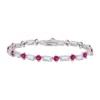 Promo ❤️ Lab Created Created Ruby and Created White Sapphire Tennis Bracelet in Sterling Silver by Belk & Co. 👍