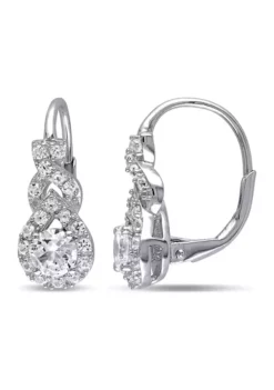New 😉 Lab Created 2 CT TGW Created White Sapphire Twist Drop Earrings in Sterling Silver by Belk & Co. ⭐