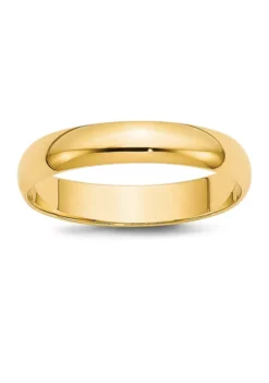 Wholesale 🎉 Men's 14K Yellow Gold 4 Millimeter Lightweight Half Round Band by Belk & Co. ⌛ -DealsBelk & Co. Store Belk 2108