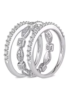 Top 10 🎁 3/4 ct. t.w. Diamond Vintage Anniversary and Eternity Band 3-Piece Set of Stacking Rings in 10K White Gold by Belk & Co. 🤩 -DealsBelk & Co. Store Belk 21086