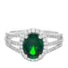 Deals 😉 1.76 ct. t.w. Created Emerald And Created White Sapphire Oval Ring in Sterling Silver by Belk & Co. 🔔