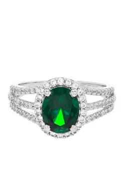 Deals 😉 1.76 ct. t.w. Created Emerald And Created White Sapphire Oval Ring in Sterling Silver by Belk & Co. 🔔