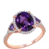 Deals ✨ 2.63 ct. t.w. Amethyst, 1/4 ct. t.w. Diamond 3 Stone Halo Ring by Belk & Co. 🌟