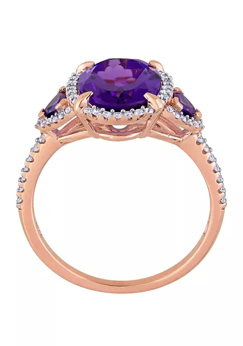 Deals ✨ 2.63 ct. t.w. Amethyst, 1/4 ct. t.w. Diamond 3 Stone Halo Ring by Belk & Co. 🌟 3 Deals ✨ 2.63 ct. t.w. Amethyst, 1/4 ct. t.w. Diamond 3 Stone Halo Ring by Belk & Co. 🌟 - Image 3