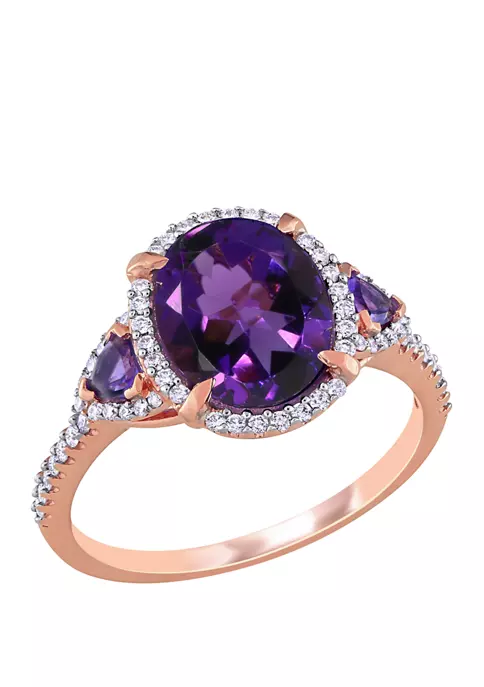 Deals ✨ 2.63 ct. t.w. Amethyst, 1/4 ct. t.w. Diamond 3 Stone Halo Ring by Belk & Co. 🌟 4 Deals ✨ 2.63 ct. t.w. Amethyst, 1/4 ct. t.w. Diamond 3 Stone Halo Ring by Belk & Co. 🌟 - Image 4