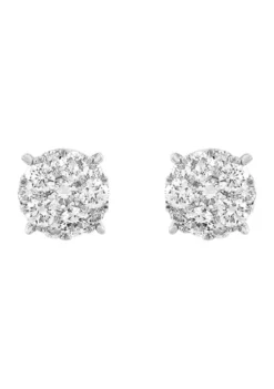 Cheap 😀 1/2 ct. t.w. Lab Created Diamond Earrings in 10K White Gold by Belk & Co. 🛒