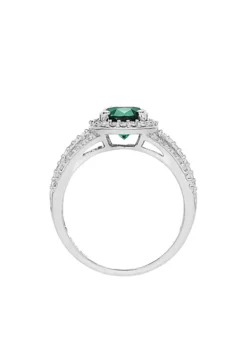 Deals 😉 1.76 ct. t.w. Created Emerald And Created White Sapphire Oval Ring in Sterling Silver by Belk & Co. 🔔 -DealsBelk & Co. Store Belk 2111