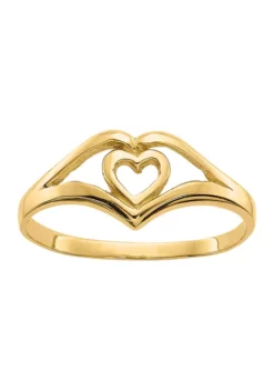 New ✔️ 14K Yellow Gold Polished Heart Ring by Belk & Co. ⭐