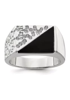 Deals 🔥 Men's Sterling Silver Onyx Ring by Belk & Co. 🌟