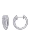 Top 10 😉 1 ct. t.w. Diamond Cluster Hoop Earrings in 14K White Gold by Belk & Co. 🤩