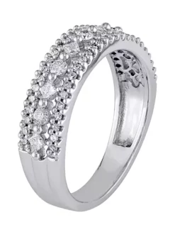 New ✔️ 1/2 ct. t.w. Princess and Round Diamond Anniversary Band in 10k White Gold by Belk & Co. 🔔 -DealsBelk & Co. Store Belk 21141