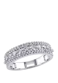 New ✔️ 1/2 ct. t.w. Princess and Round Diamond Anniversary Band in 10k White Gold by Belk & Co. 🔔 -DealsBelk & Co. Store Belk 21143