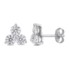 Budget 👏 2.16 ct. t.w. Created Moissanite Three-Stone Stud Earrings in Sterling Silver by Belk & Co. 😀