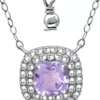 Brand new ❤️ 1.17 ct. t.w. Amethyst Halo Necklace in Sterling Silver by Belk & Co. ✨