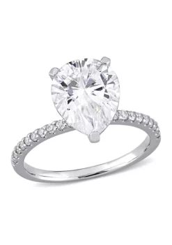 Cheapest ⭐ 4.2 ct. t.w. Created Moissanite Teardrop Engagement Ring in 10K White Gold by Belk & Co. 🌟